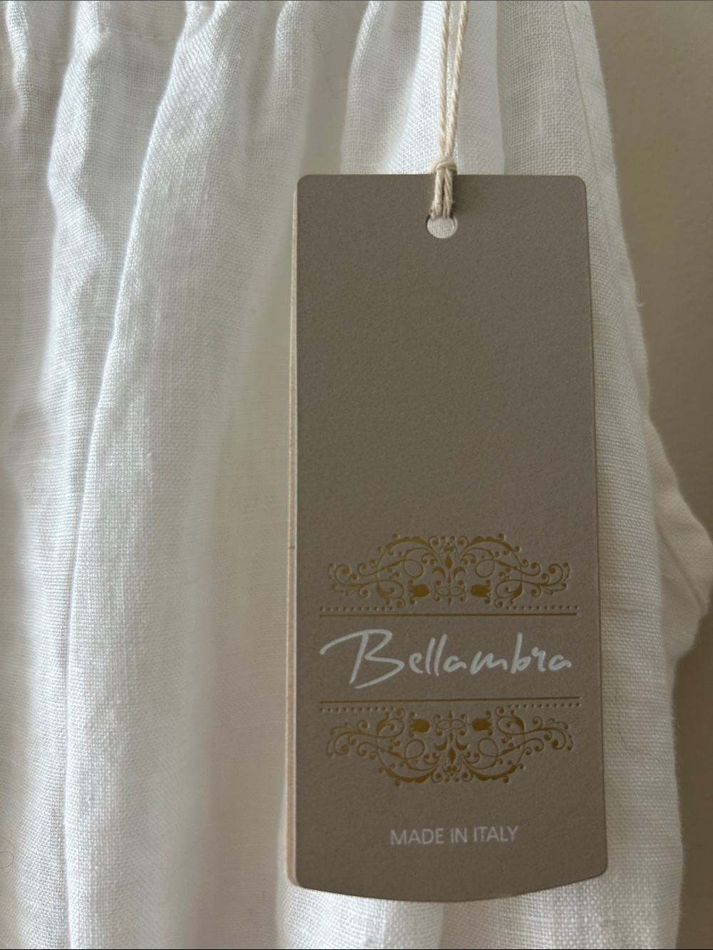 Women's White Linen Maxi Dress with Tie Straps - Picture 3 of 4